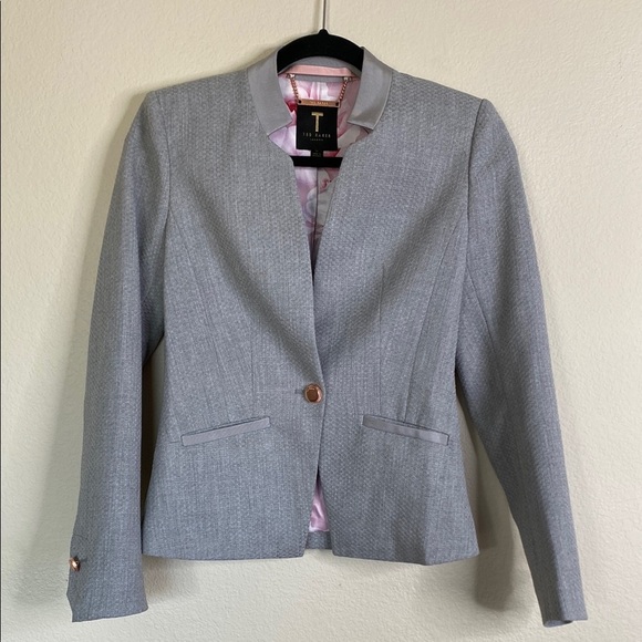 Ted Baker Daizi Gray women's fitted blazer women’s EUC women’s 2 - Picture 2 of 10